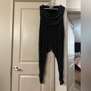 Shimmery black skinny leg you jumpsuit